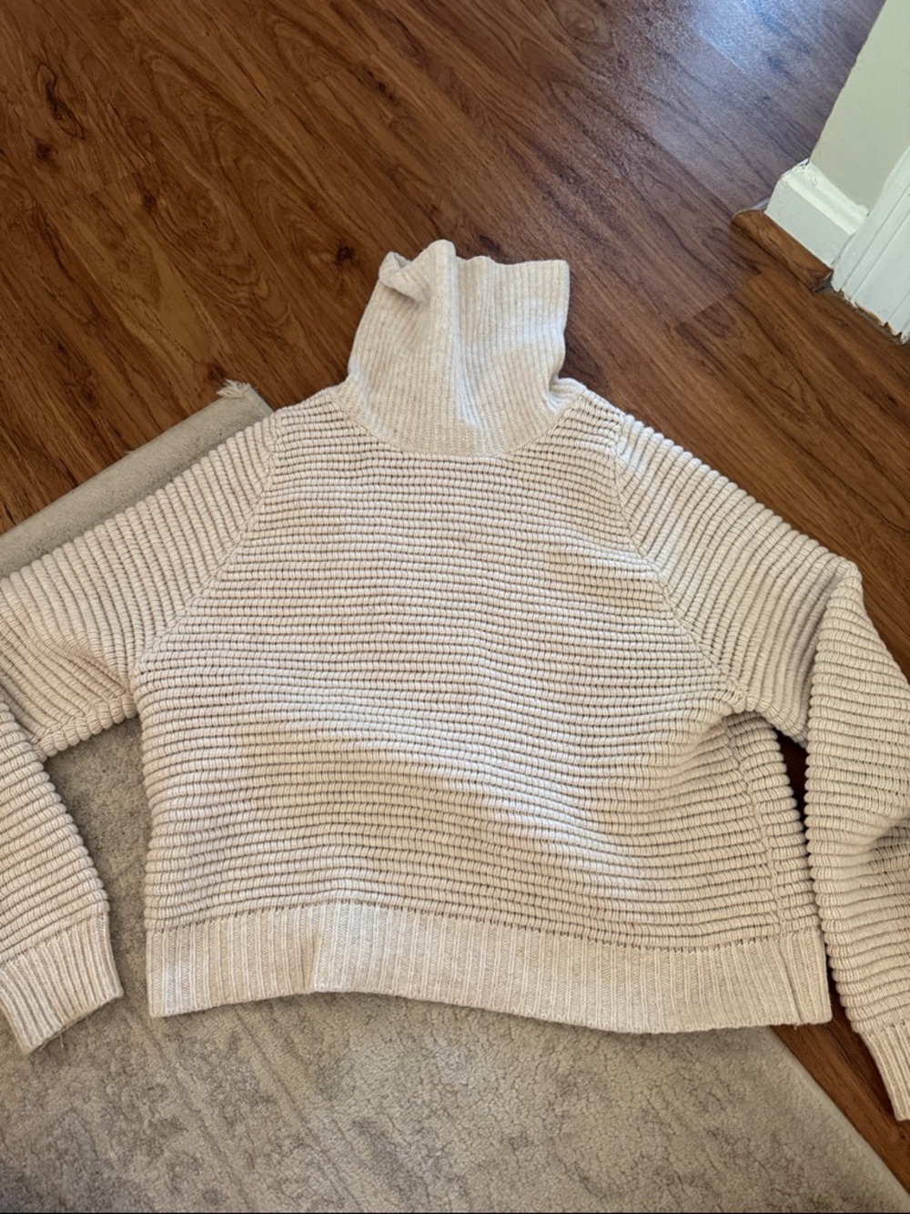 Madewell Cream Turtleneck Ribbed Sweater - Women's